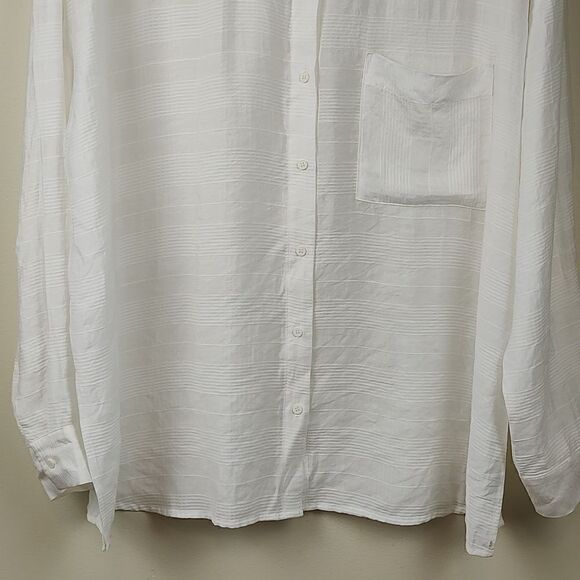 Gentle Fawn Semi Sheer Long Sleeve Button Down Blouse Size L NWT - Picture 7 of 14